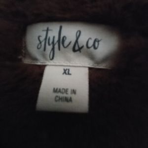A faux fur winter coat